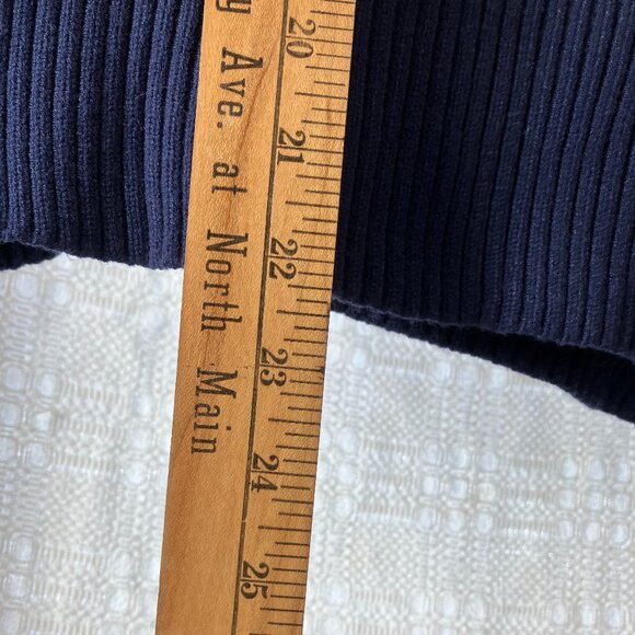 Truth By Republic Sweater Womens Size M Striped Navy Blue White Roll Neck - Picture 8 of 8